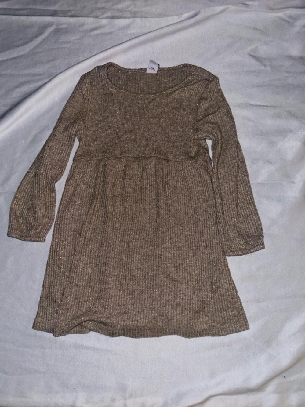 Old Navy Brown Ribbed Long Sleeve Knit Dress for Girls
